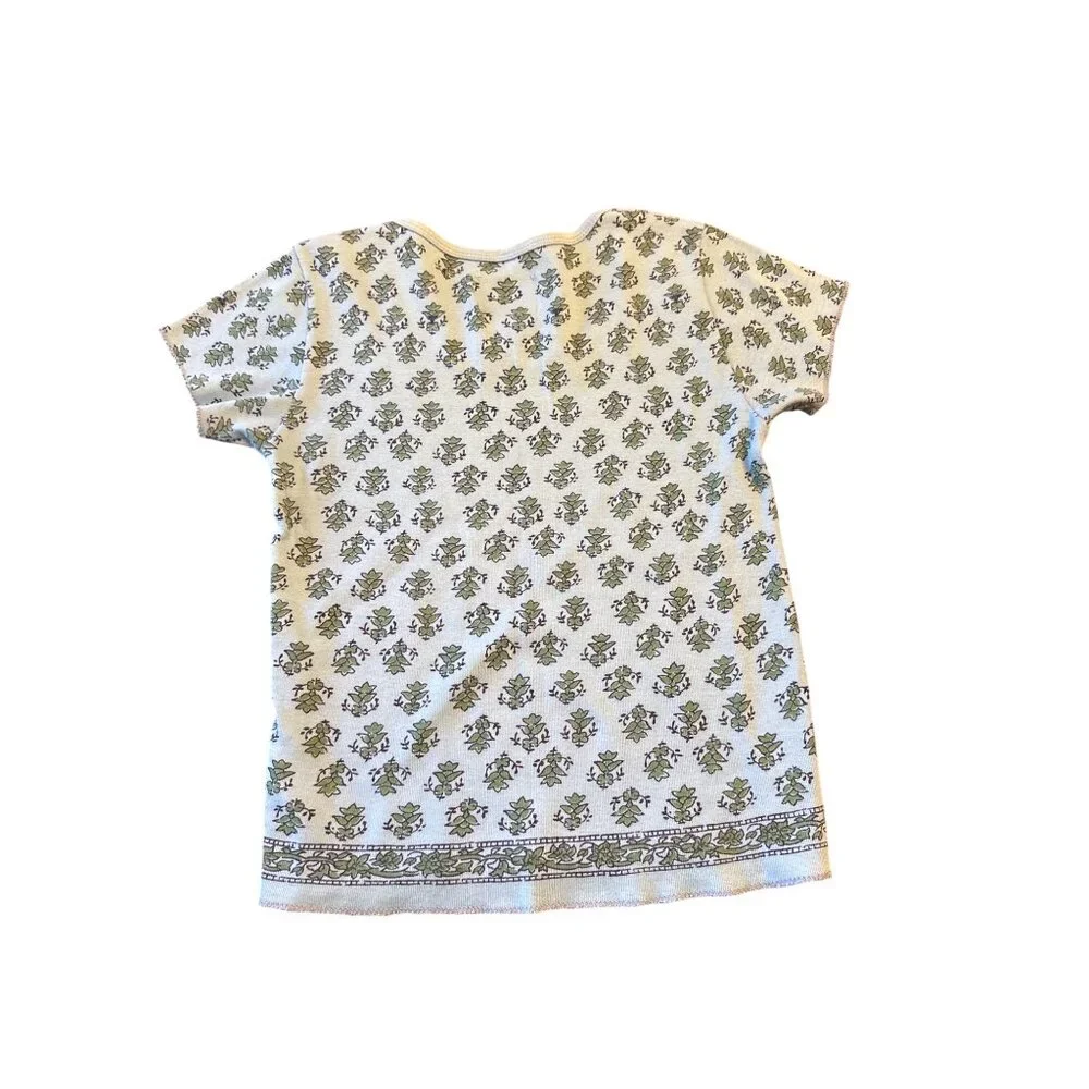 Vintage 80s Free People Floral Print Cotton Baby T Shirt One‎ Size Made in USA
